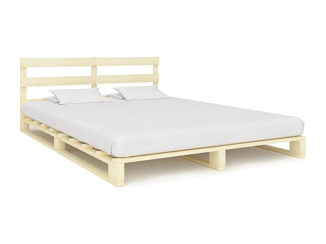 Cadre de lit de palette sans matelas 160x200 cm bois massif pin