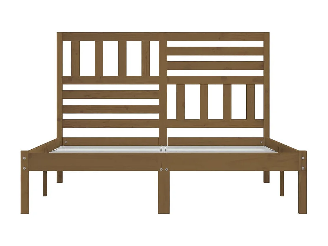 Cadre de lit sans matelas marron miel pin massif 120x200 cm