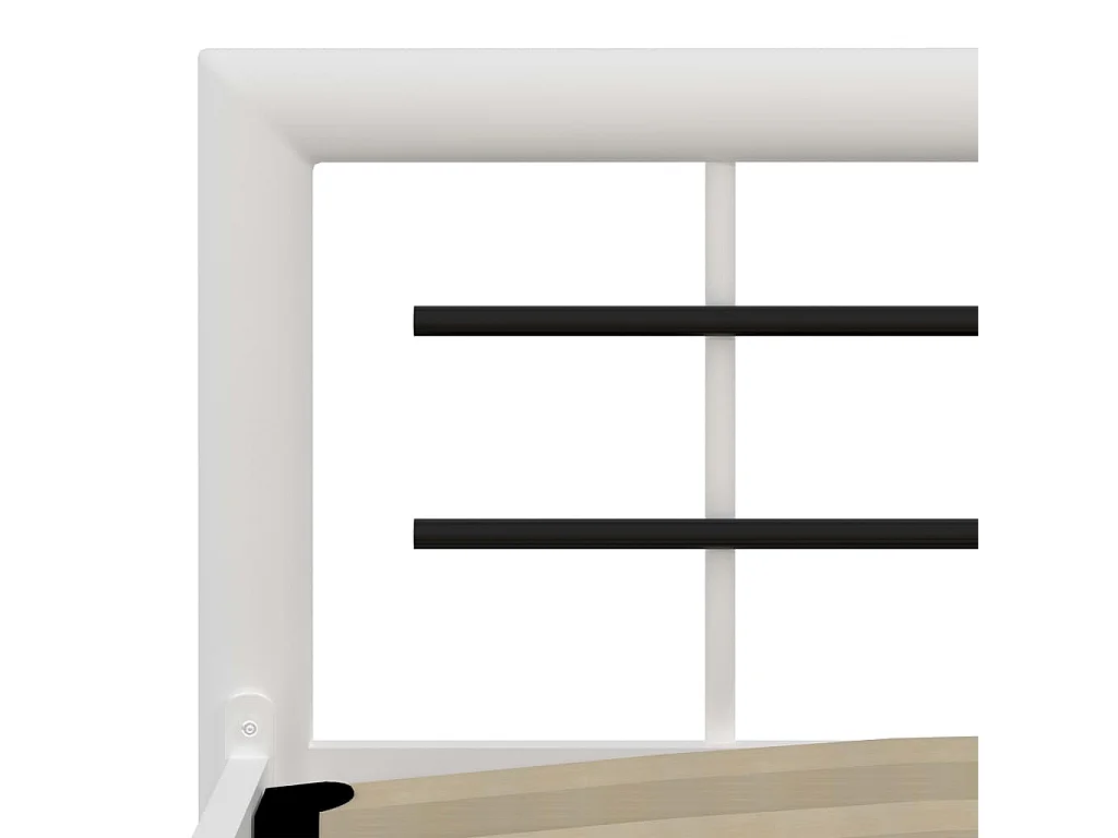 Cadre de lit sans matelas blanc et noir métal 140x200 cm