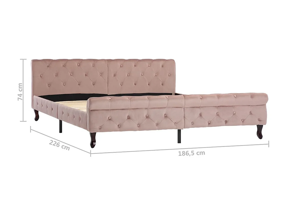 Bedframe fluweel roze 180x200 cm