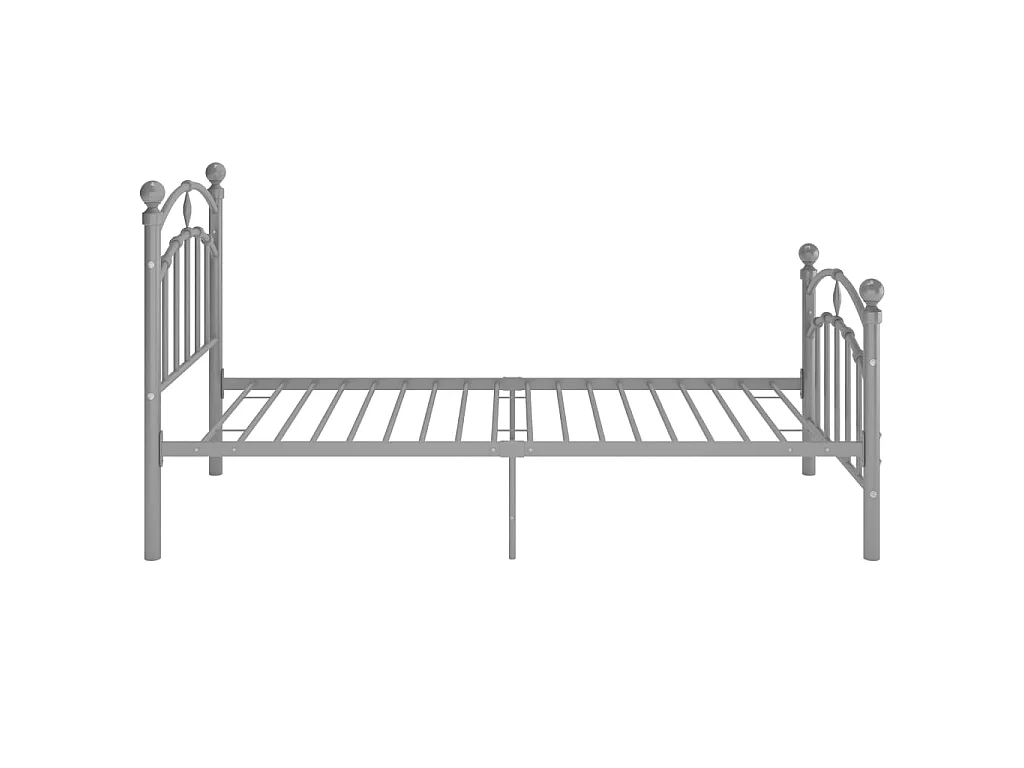 Cadre de lit sans matelas gris métal 90x200 cm