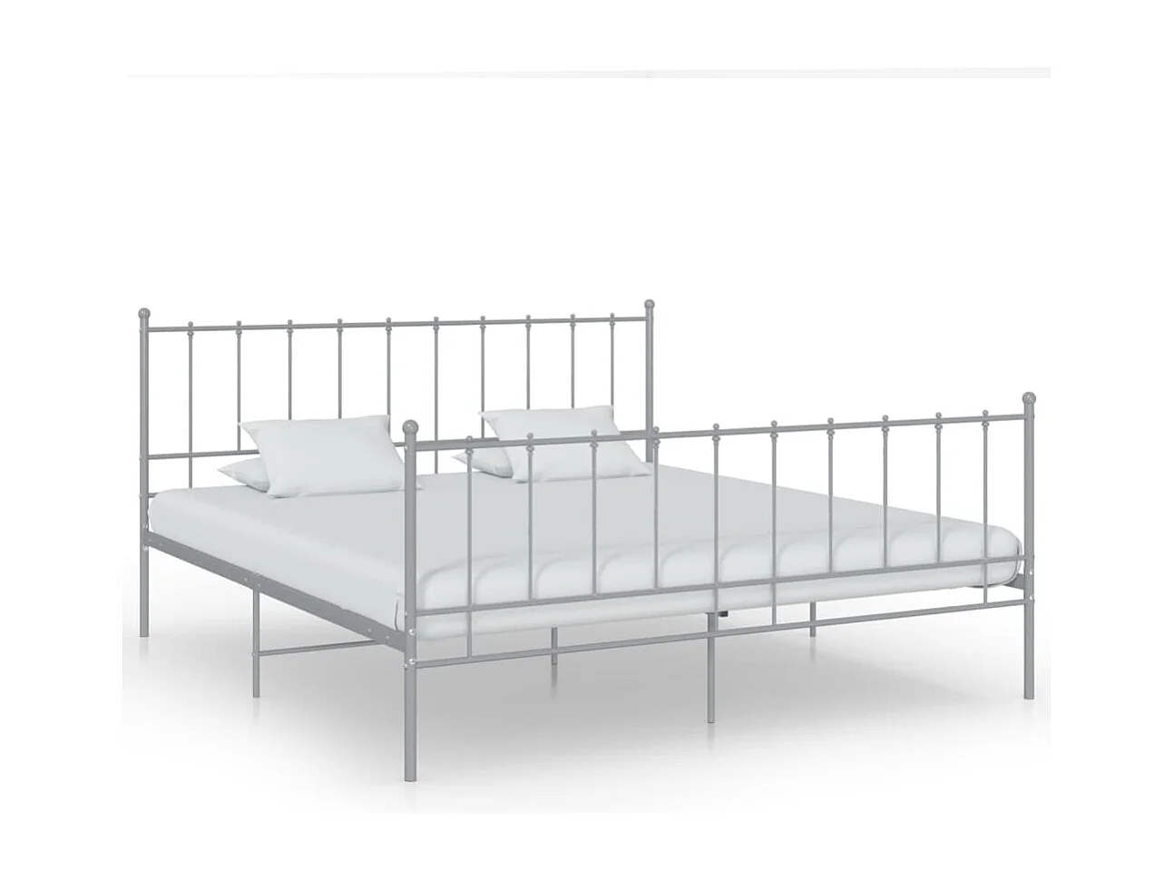 Cadre de lit sans matelas gris métal 180x200 cm