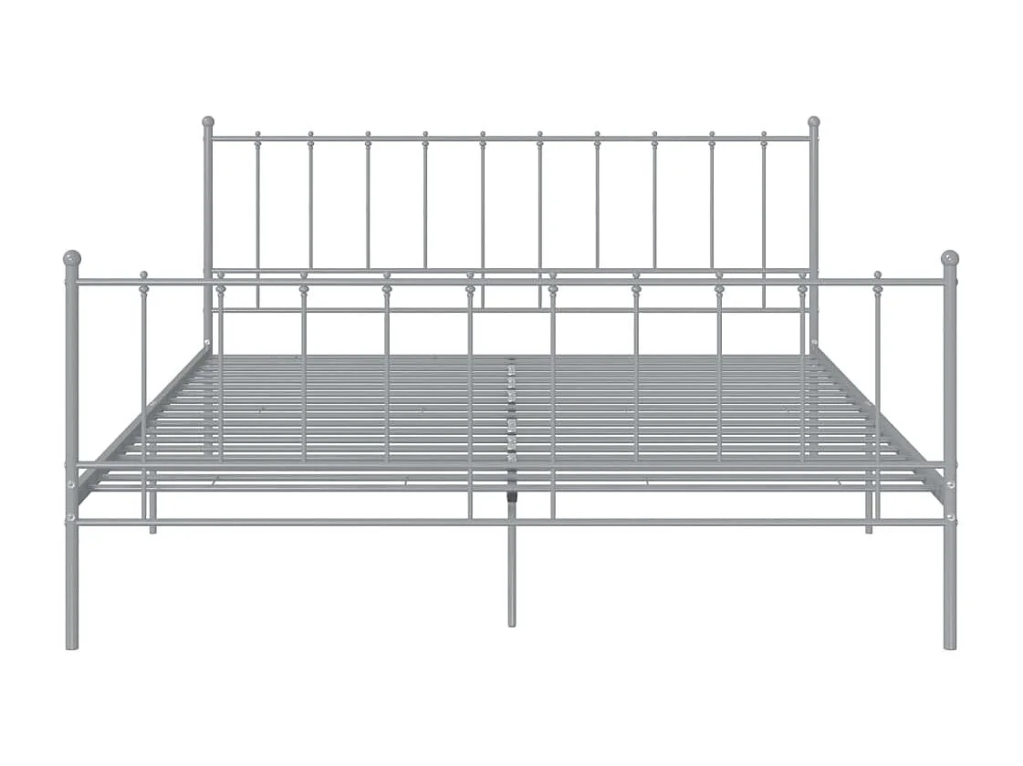 Cadre de lit sans matelas gris métal 180x200 cm