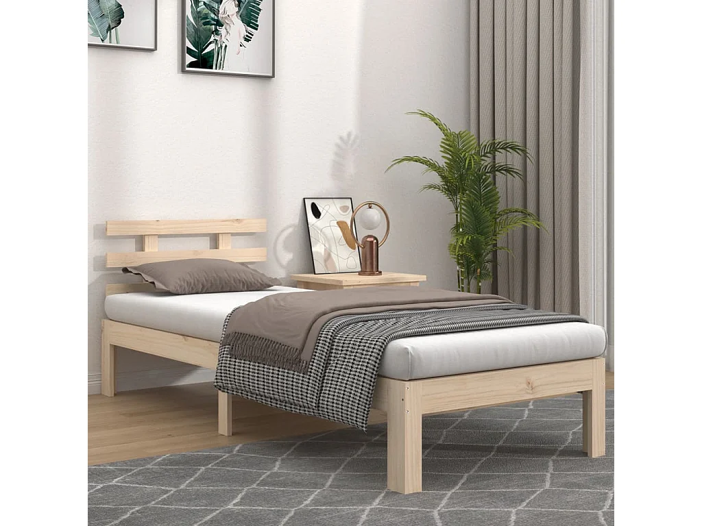 Estrutura de cama 100x200 cm madeira maciça