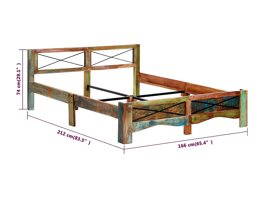 Massivholzbett Altholz 160x200 cm