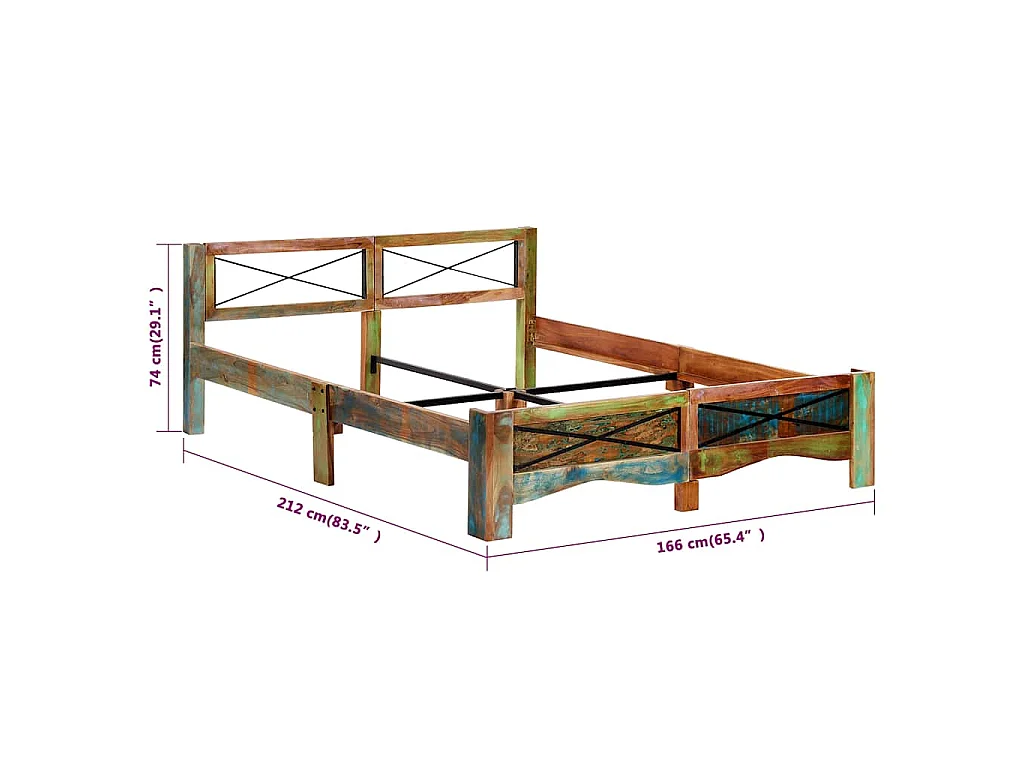 Massivholzbett Altholz 160x200 cm