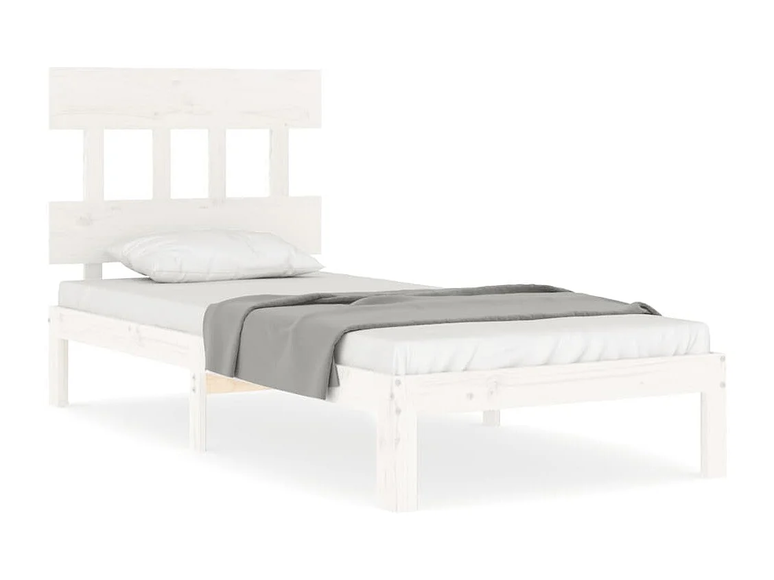 Cadre de lit sans matelas blanc 90x200 cm bois de pin massif