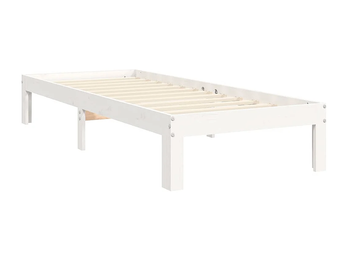 Cadre de lit sans matelas blanc 90x200 cm bois de pin massif