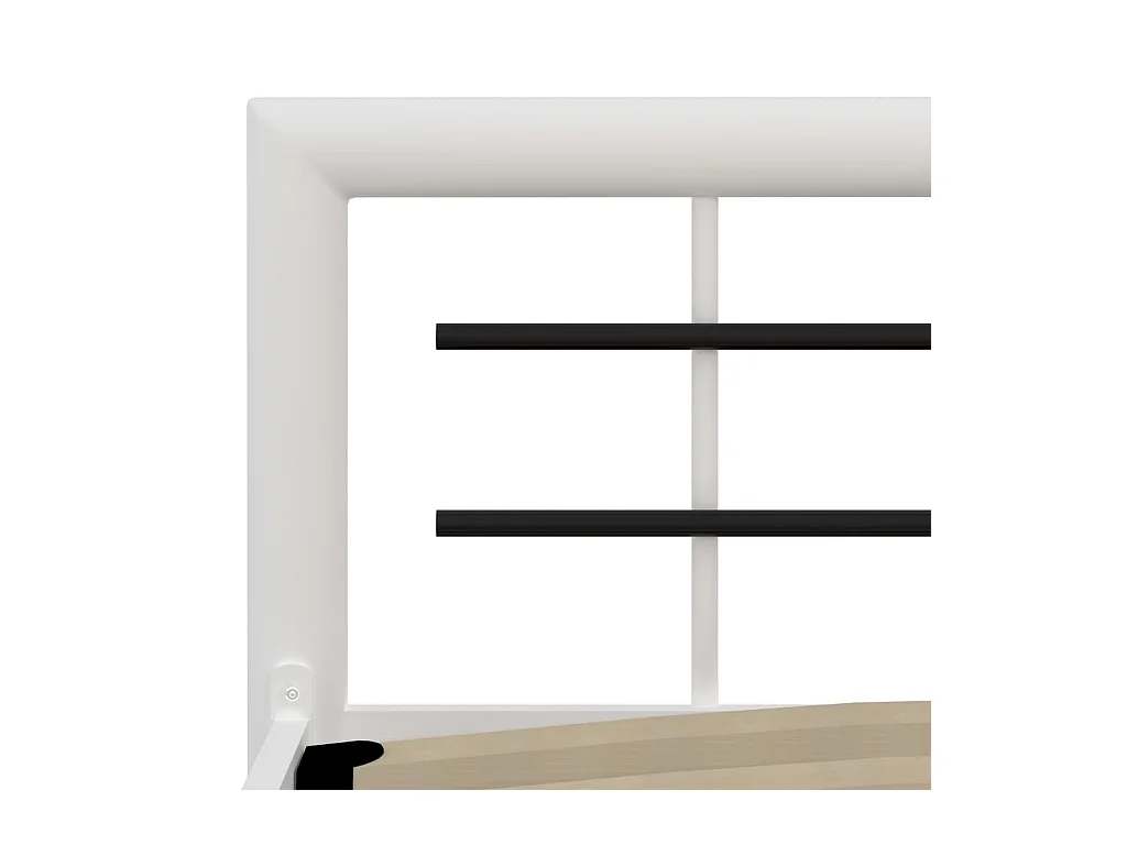 Cadre de lit Blanc et noir Métal 90 x 200 cm