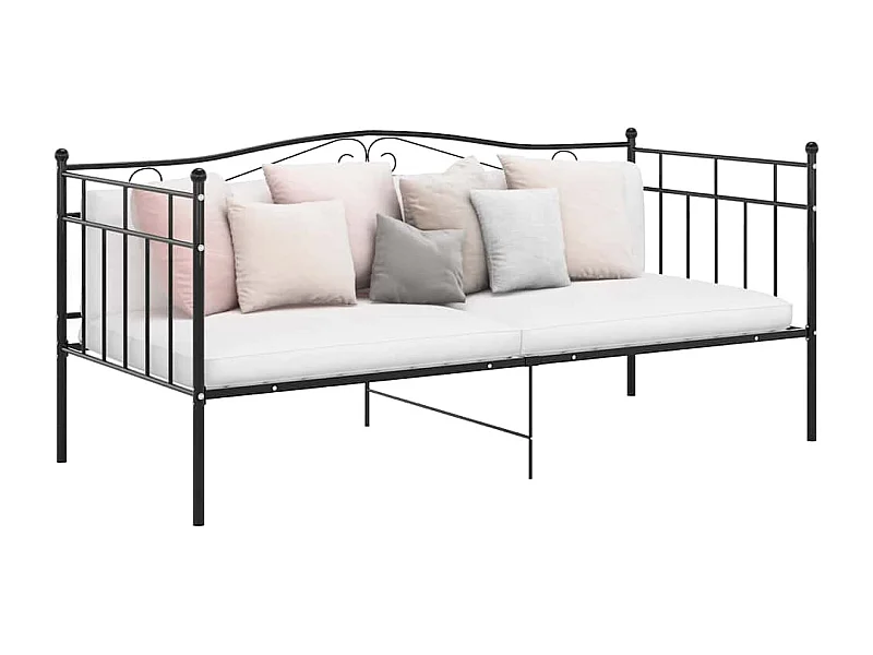 Schlafsofa Bettgestell Schwarz Metall 90x200 cm