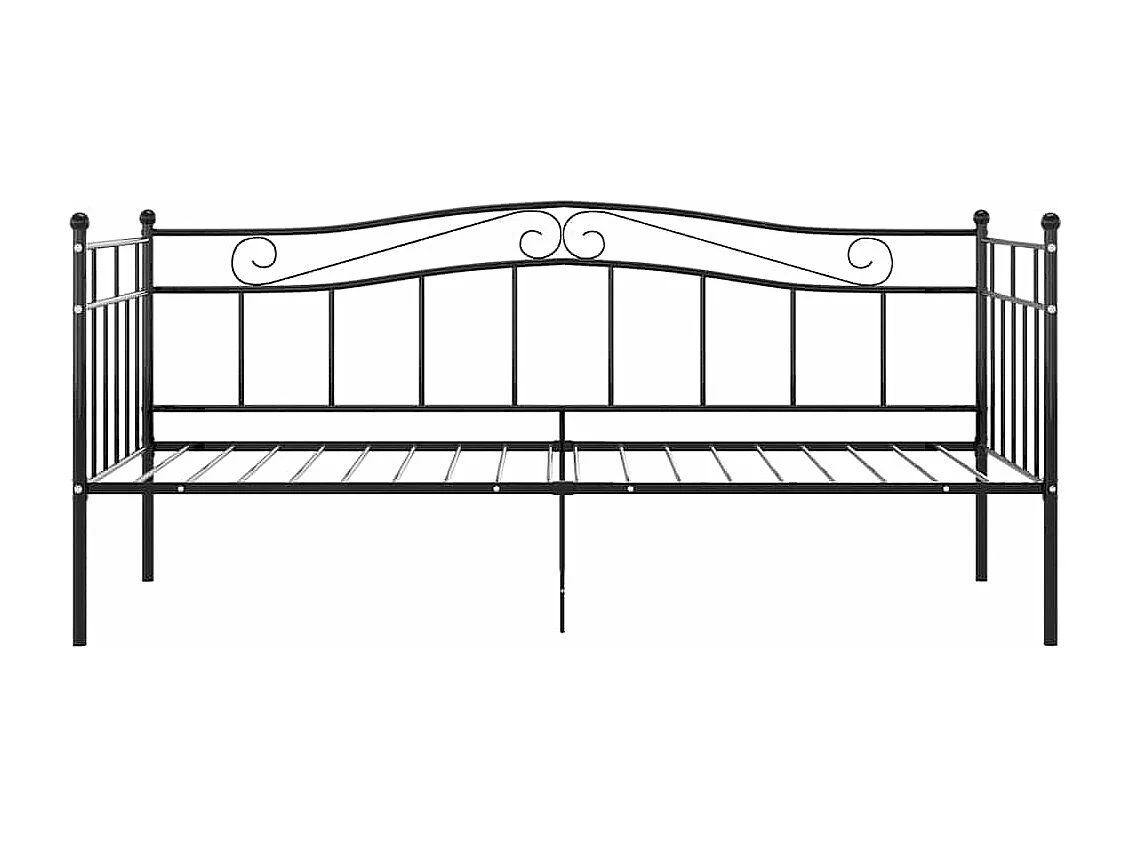 Slaapbank metaal zwart 90x200 cm