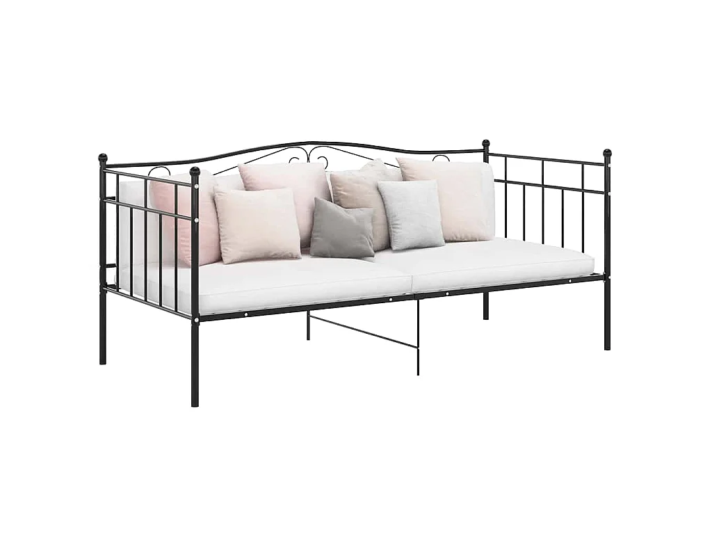Sofá-cama 90x200 cm metal preto