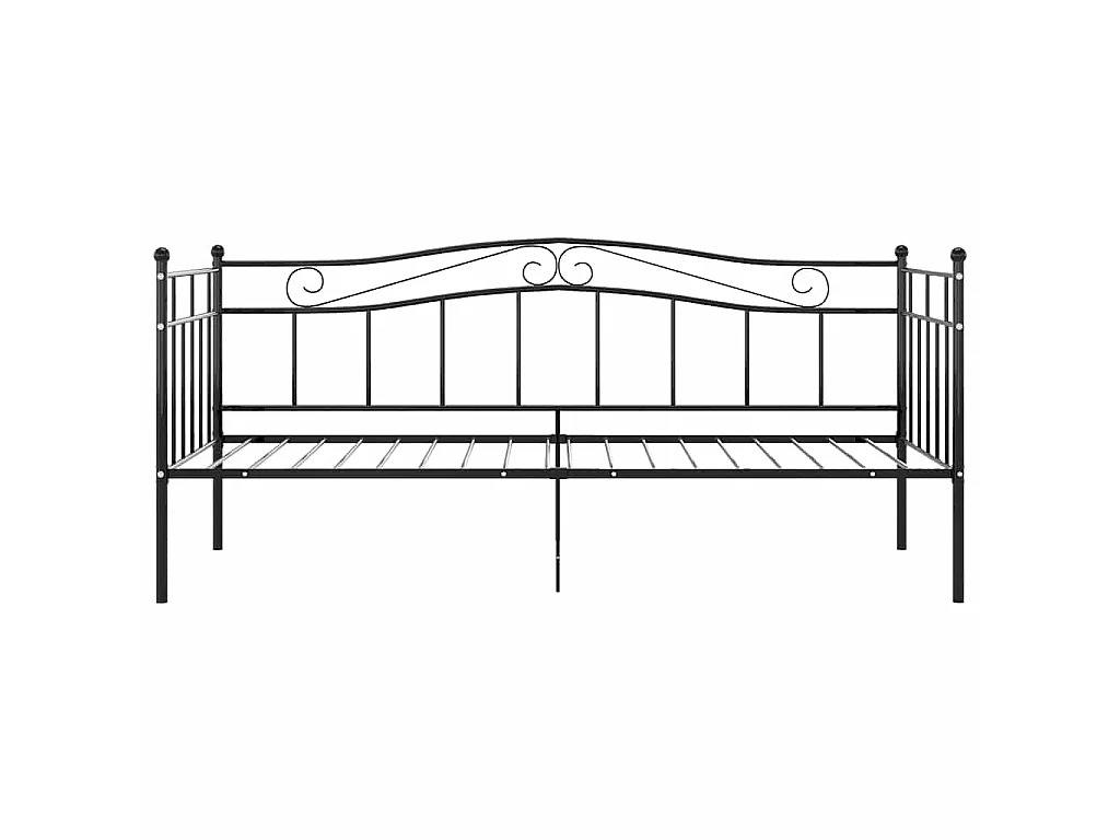 Sofá-cama 90x200 cm metal preto