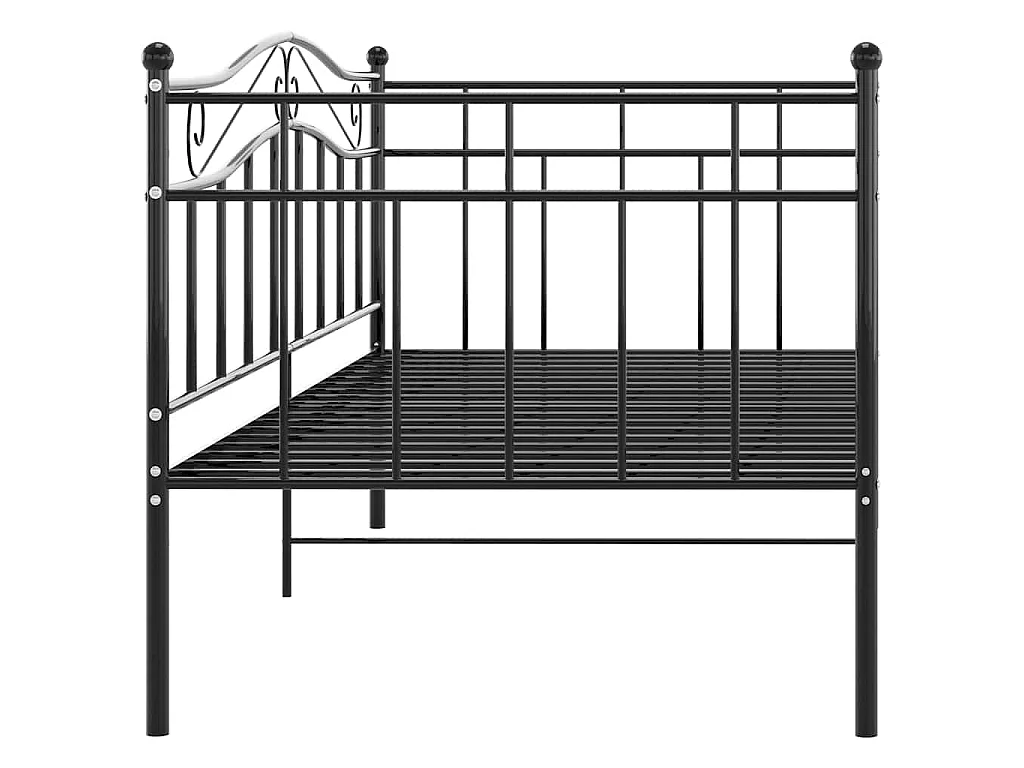 Sofá-cama 90x200 cm metal preto