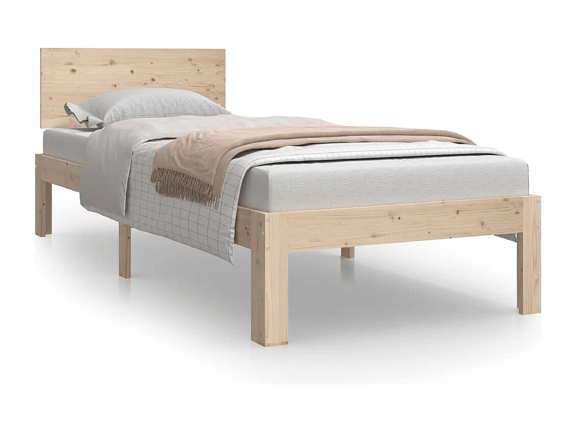 Bedframe massief hout 75x190 cm