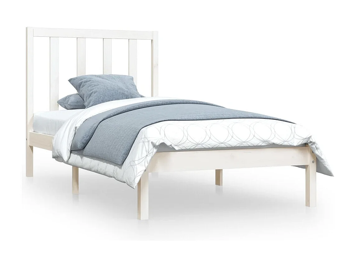 Estrutura de cama 100x200 cm pinho maciço branco