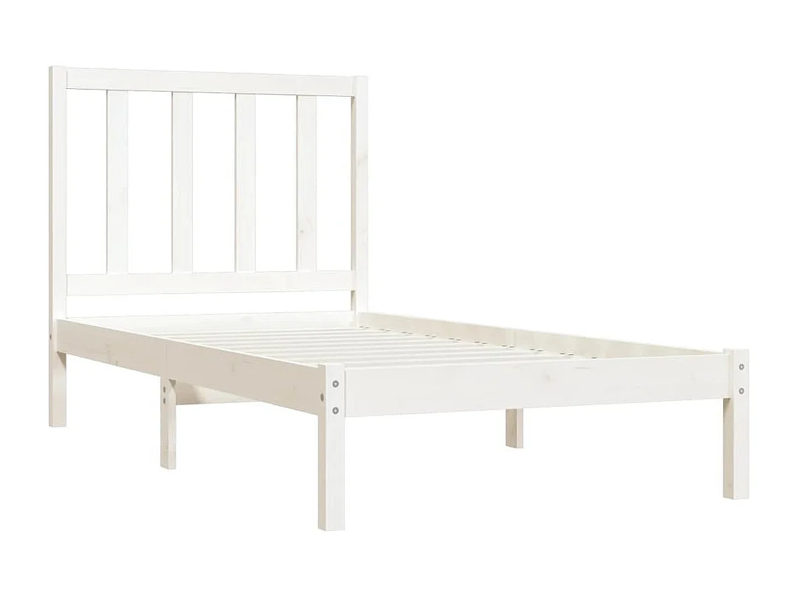 Estrutura de cama 100x200 cm pinho maciço branco