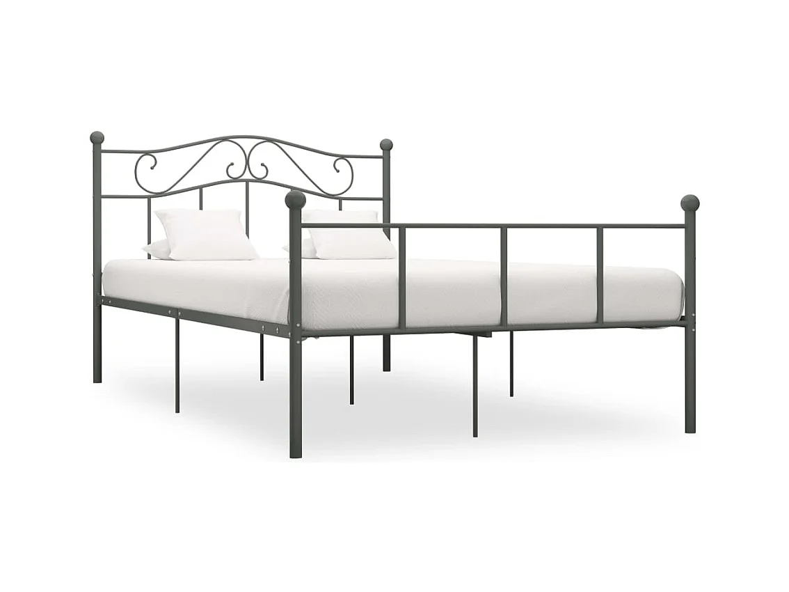 Bettgestell Grau Metall 160×200 cm