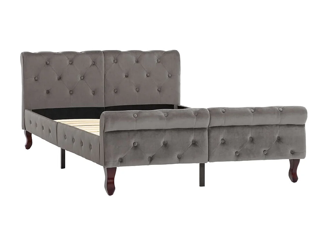 Bettgestell Grau Samt 120 x 200 cm