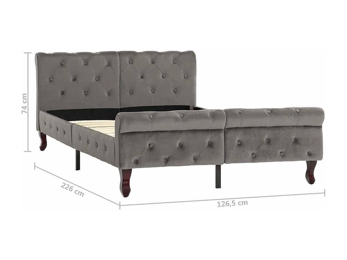 Bettgestell Grau Samt 120 x 200 cm