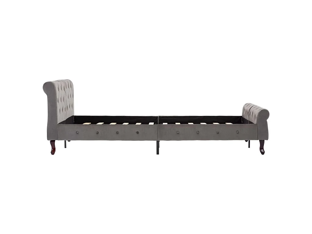 Cadre de lit sans matelas gris velours 120x200 cm