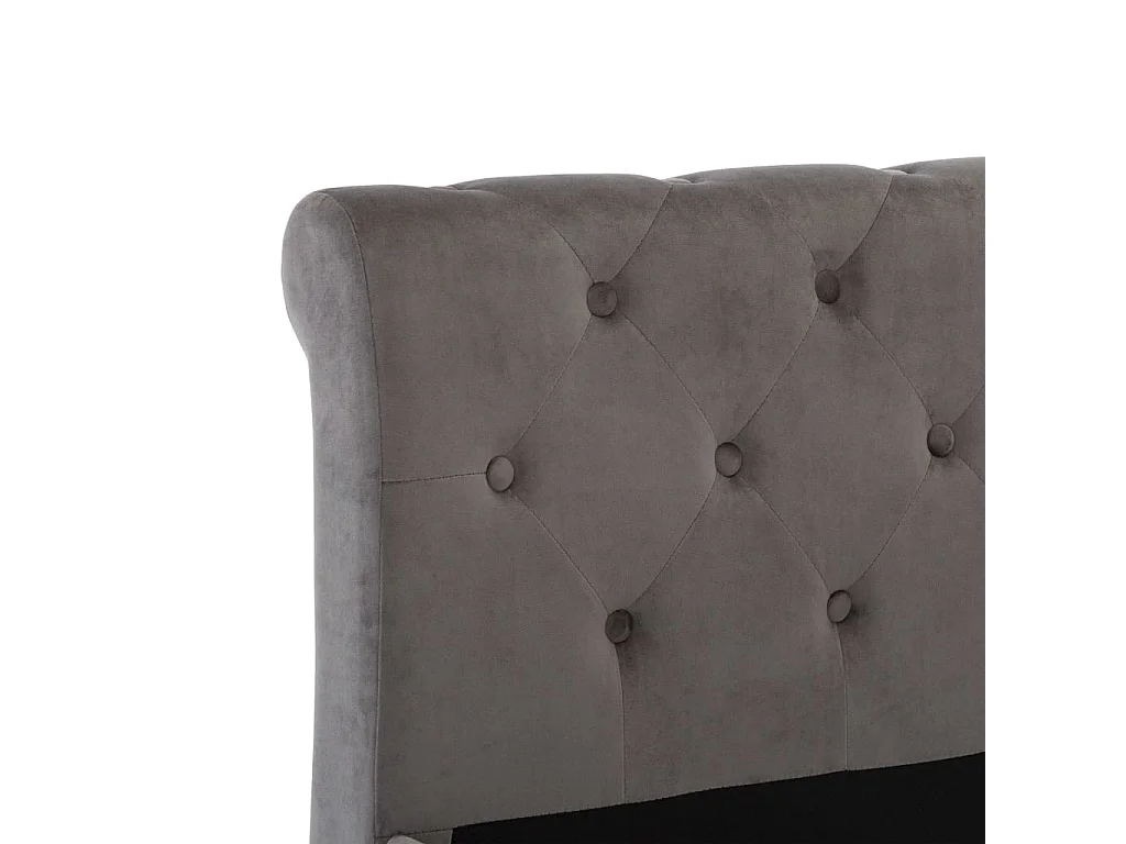 Cadre de lit sans matelas gris velours 120x200 cm