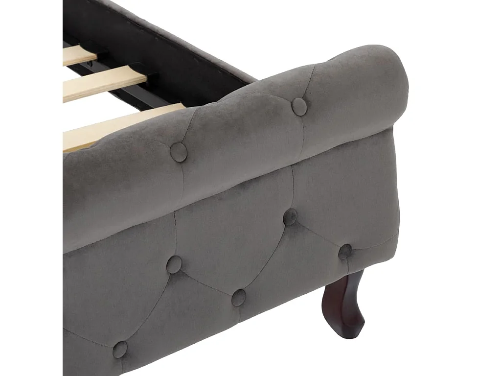 Cadre de lit sans matelas gris velours 120x200 cm