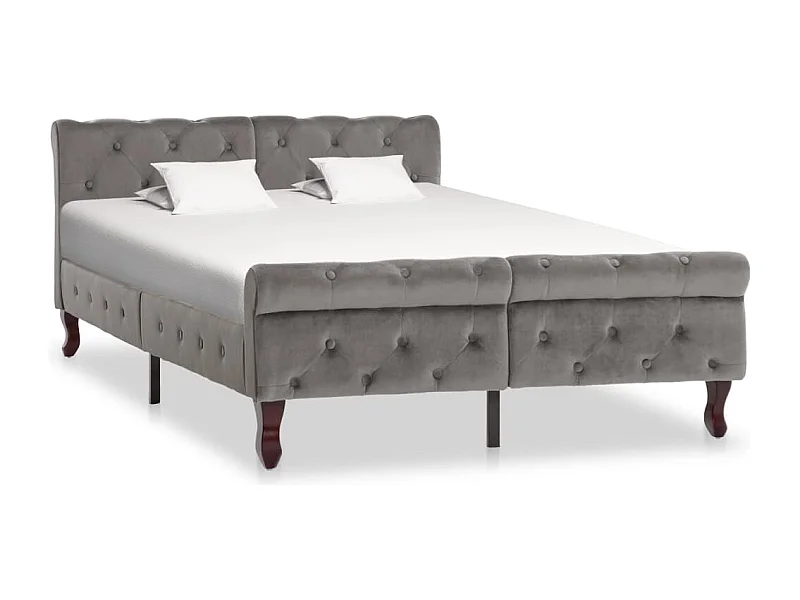 Cadre de lit sans matelas gris velours 120x200 cm