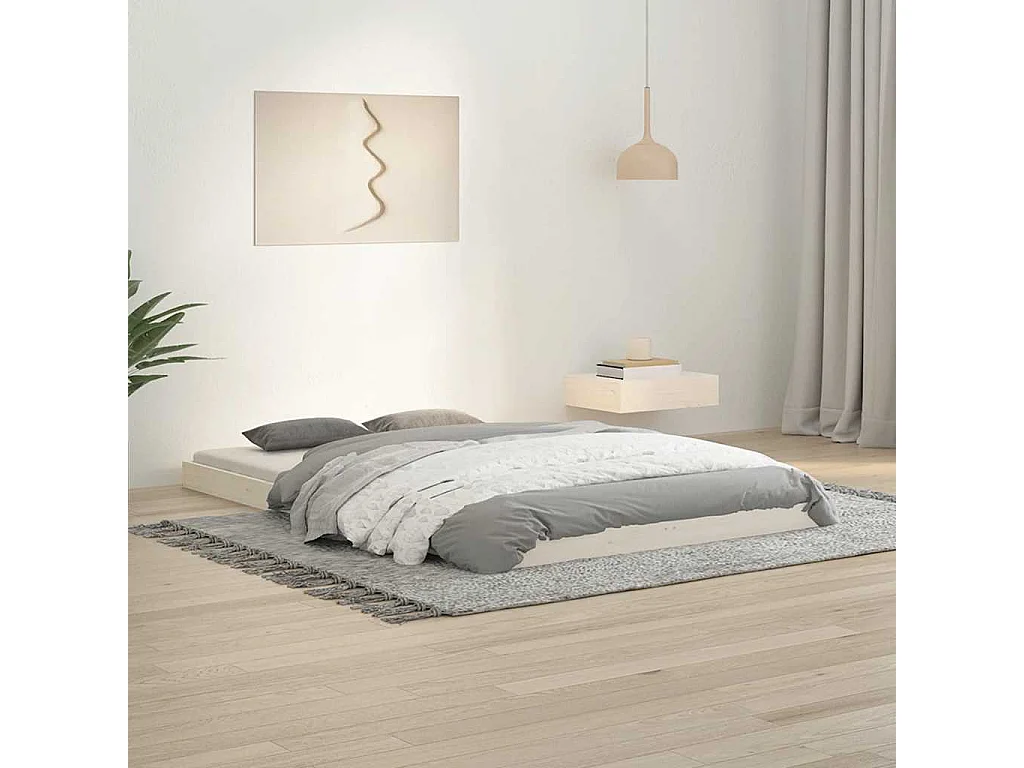 Massivholzbett Weiß 120x190 cm Kiefer