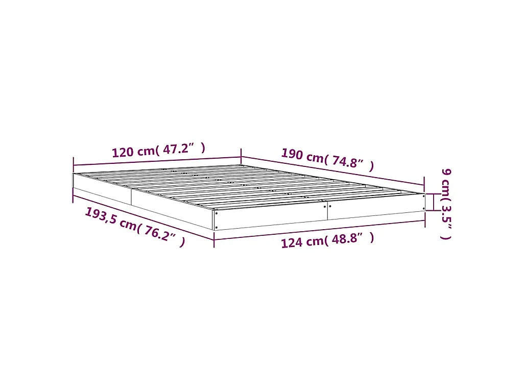 Massivholzbett Weiß 120x190 cm Kiefer