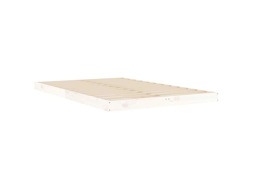 Cadre de lit sans matelas blanc 120x190 cm bois de pin massif