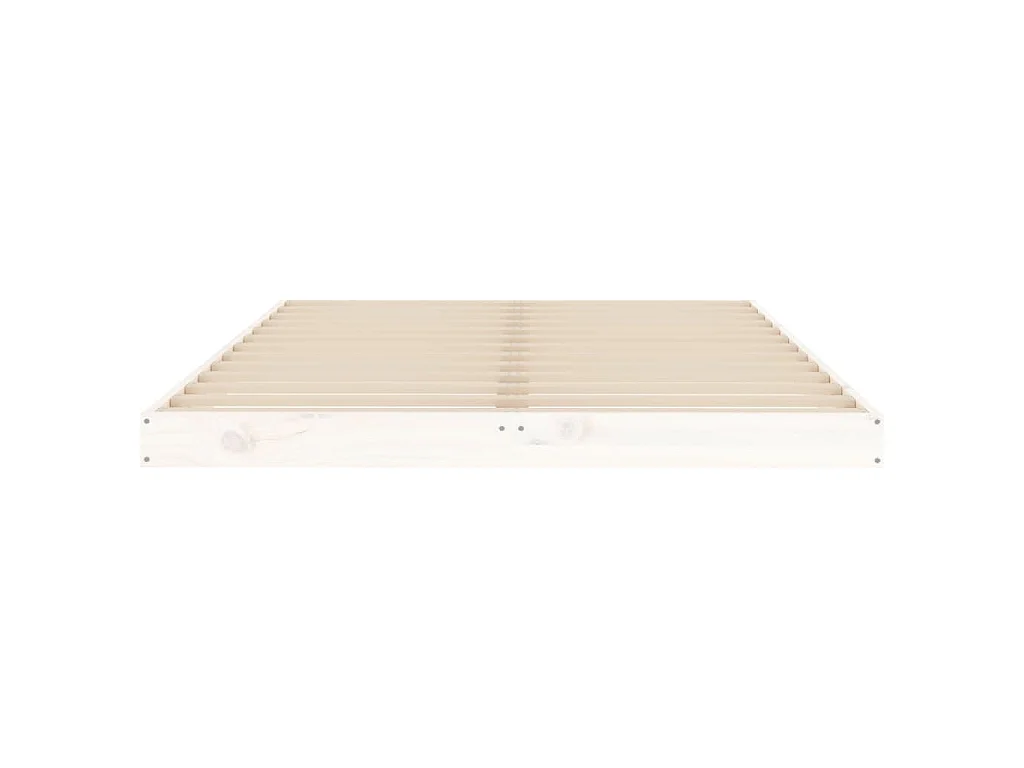 Cadre de lit sans matelas blanc 120x190 cm bois de pin massif