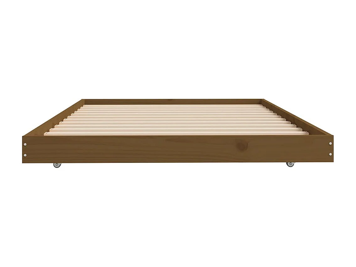 Cadre de lit sans matelas marron miel 100x200cm bois pin massif