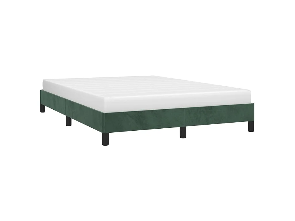 Cadre de lit sans matelas vert foncé 140x190 cm velours