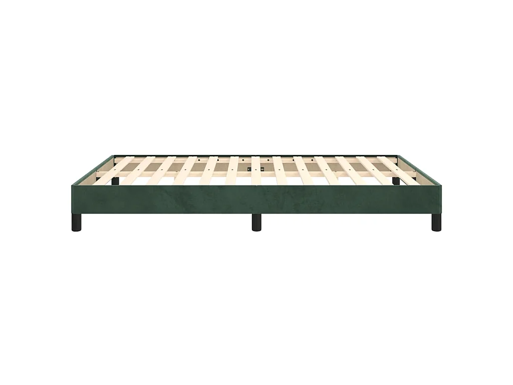 Cadre de lit sans matelas vert foncé 140x190 cm velours