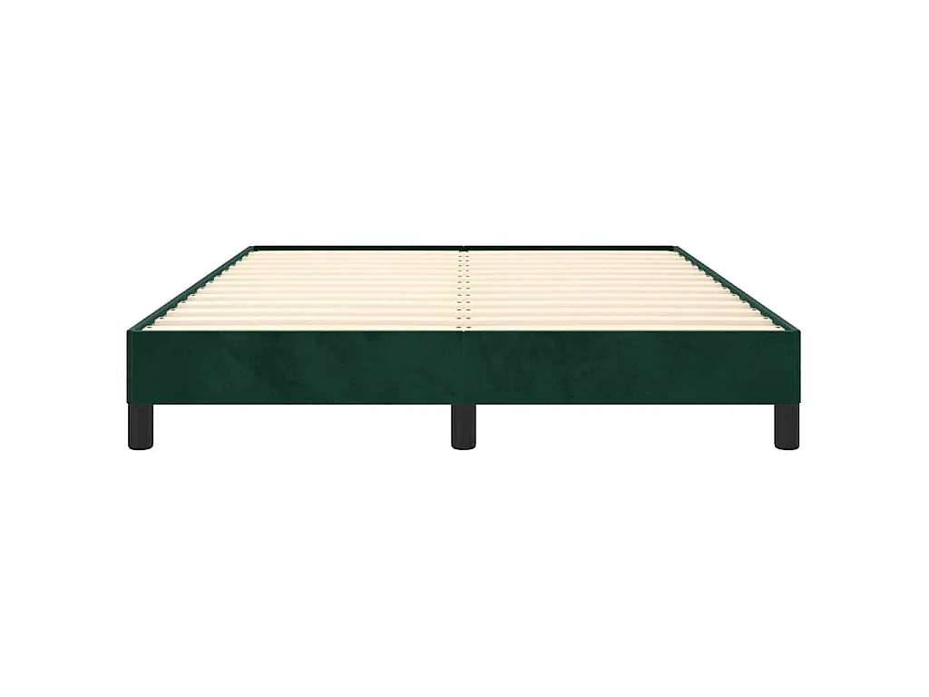 Cadre de lit sans matelas vert foncé 140x190 cm velours