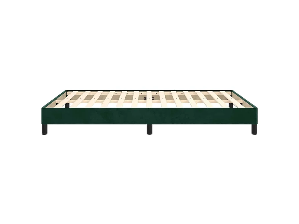 Cadre de lit sans matelas vert foncé 140x190 cm velours