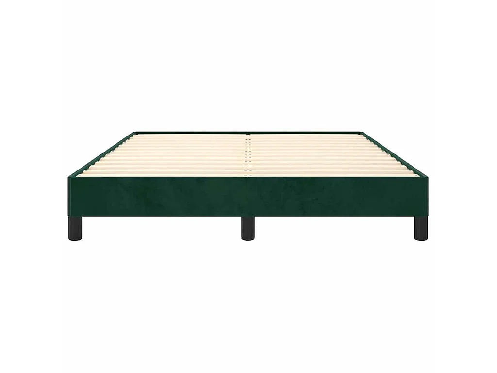Cadre de lit sans matelas vert foncé 140x190 cm velours