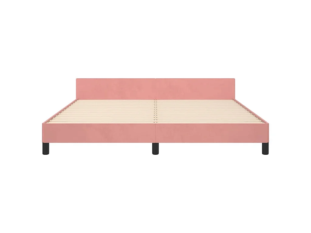 Bettgestell mit Kopfteil ohne Matratze Rosa 160x200 cm Samt