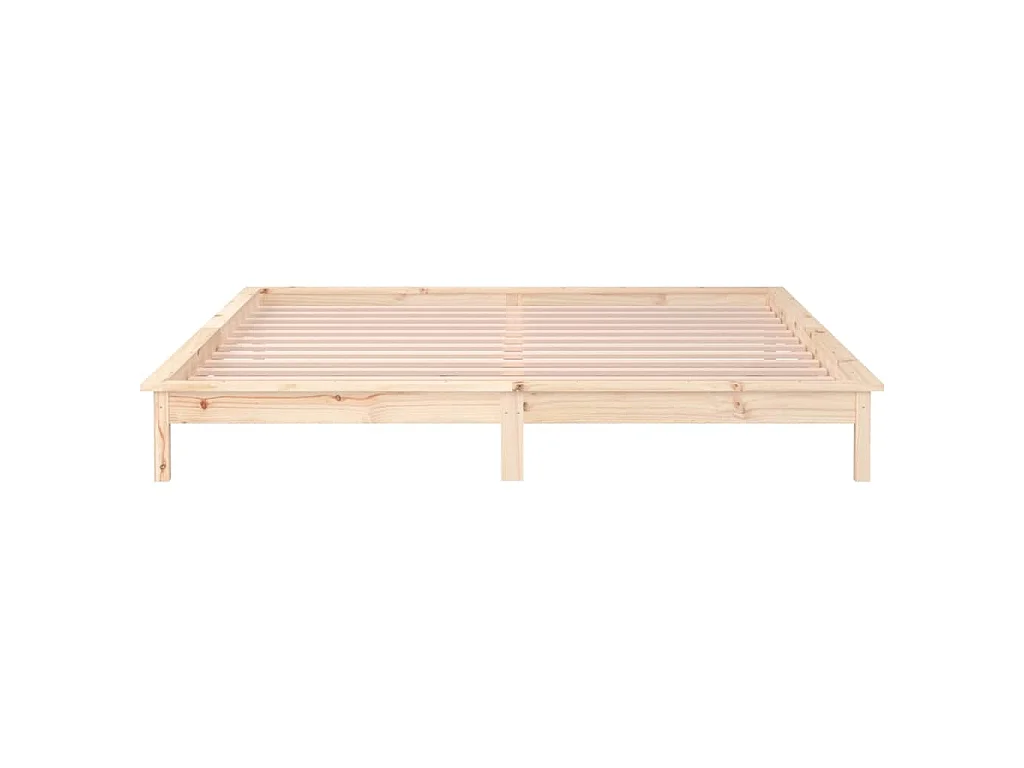 Cadre de lit à LED sans matelas 140x190 cm bois massif