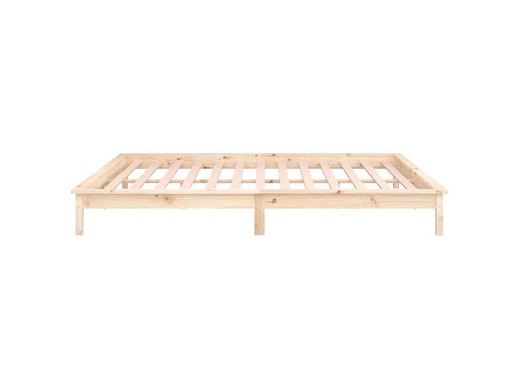 Cadre de lit à LED sans matelas 140x190 cm bois massif