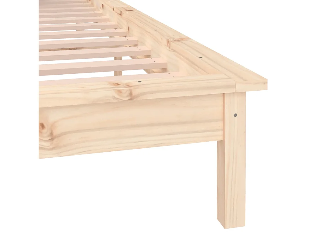 Cadre de lit à LED sans matelas 140x190 cm bois massif