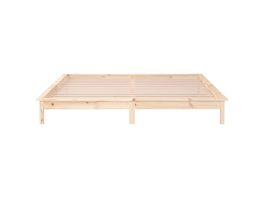 Cadre de lit à LED sans matelas 140x190 cm bois massif