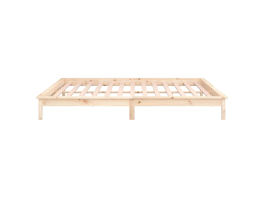 Cadre de lit à LED sans matelas 140x190 cm bois massif