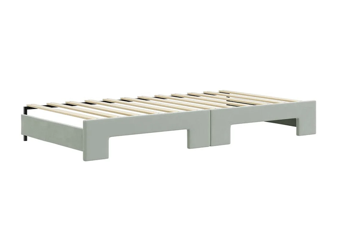 Divano Letto Estraibile Materassi Grigio Chiaro 100x200 Velluto