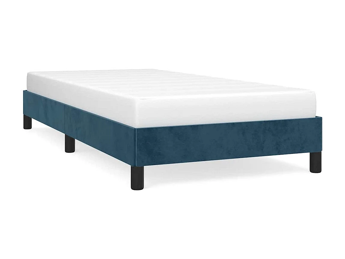 Cadre de lit sans matelas bleu foncé 90x190 cm velours