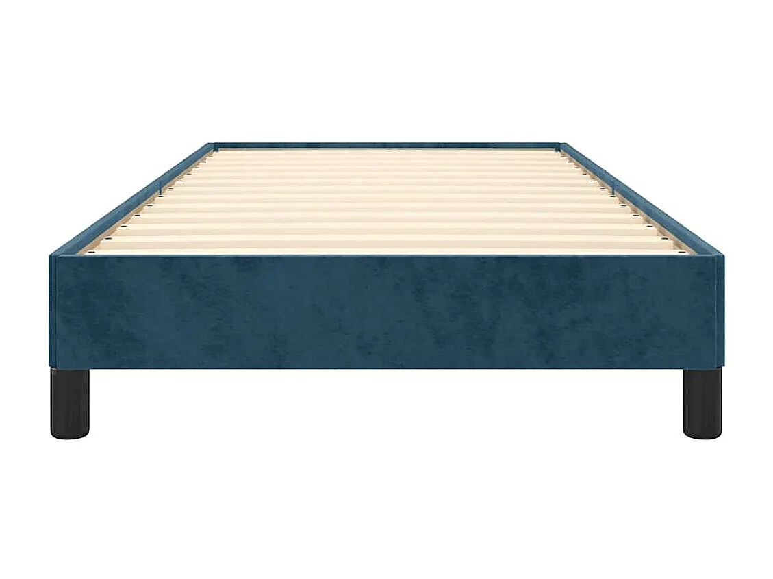 Cadre de lit sans matelas bleu foncé 90x190 cm velours