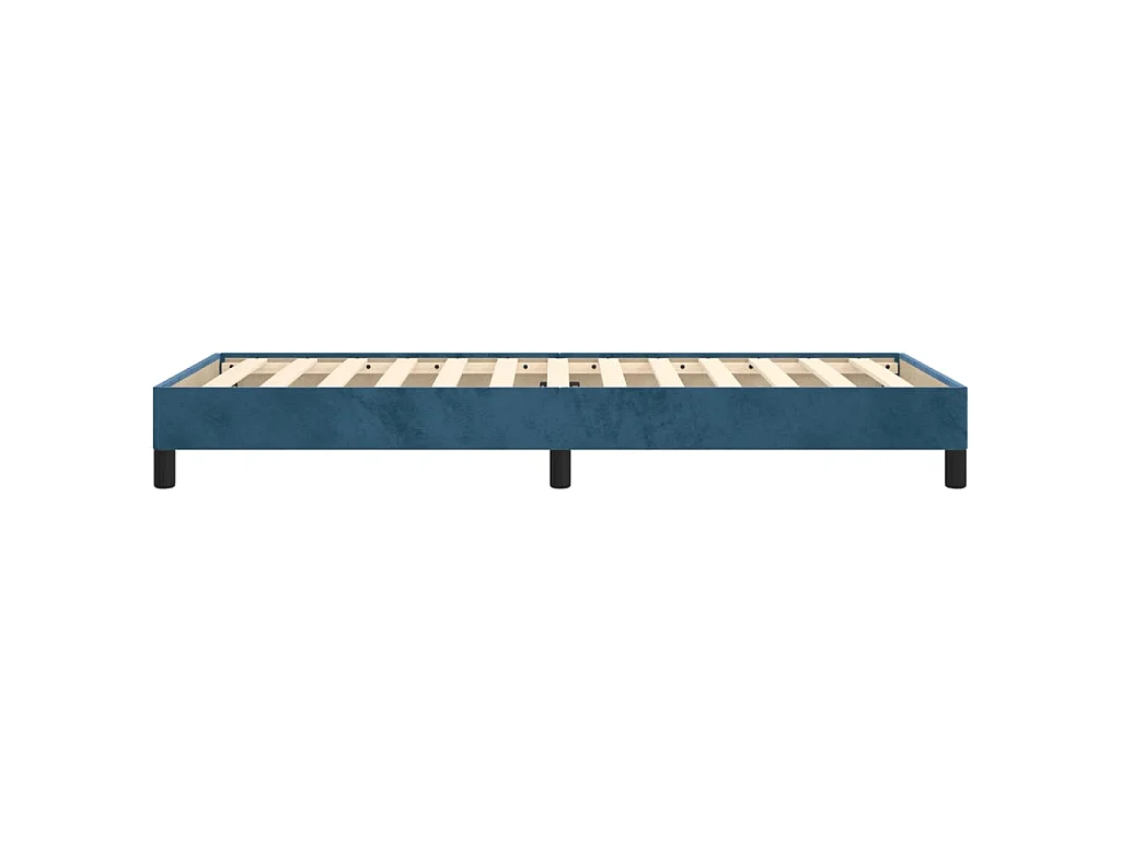 Cadre de lit sans matelas bleu foncé 90x190 cm velours
