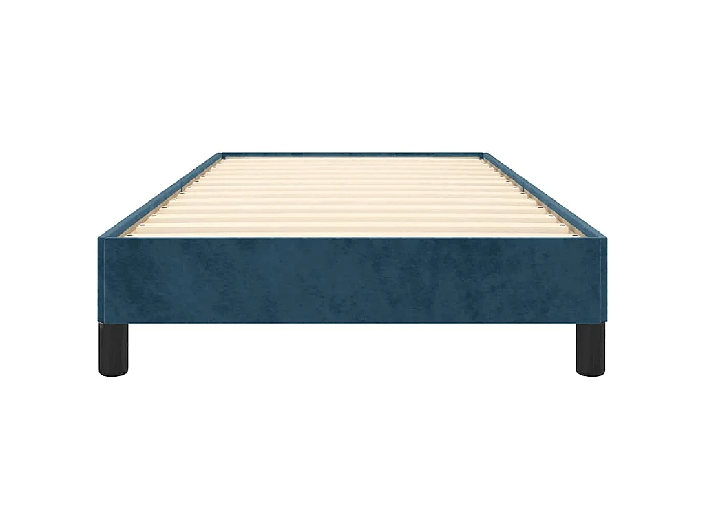 Estrutura de cama sem colchão 90x190 cm veludo azul-escuro