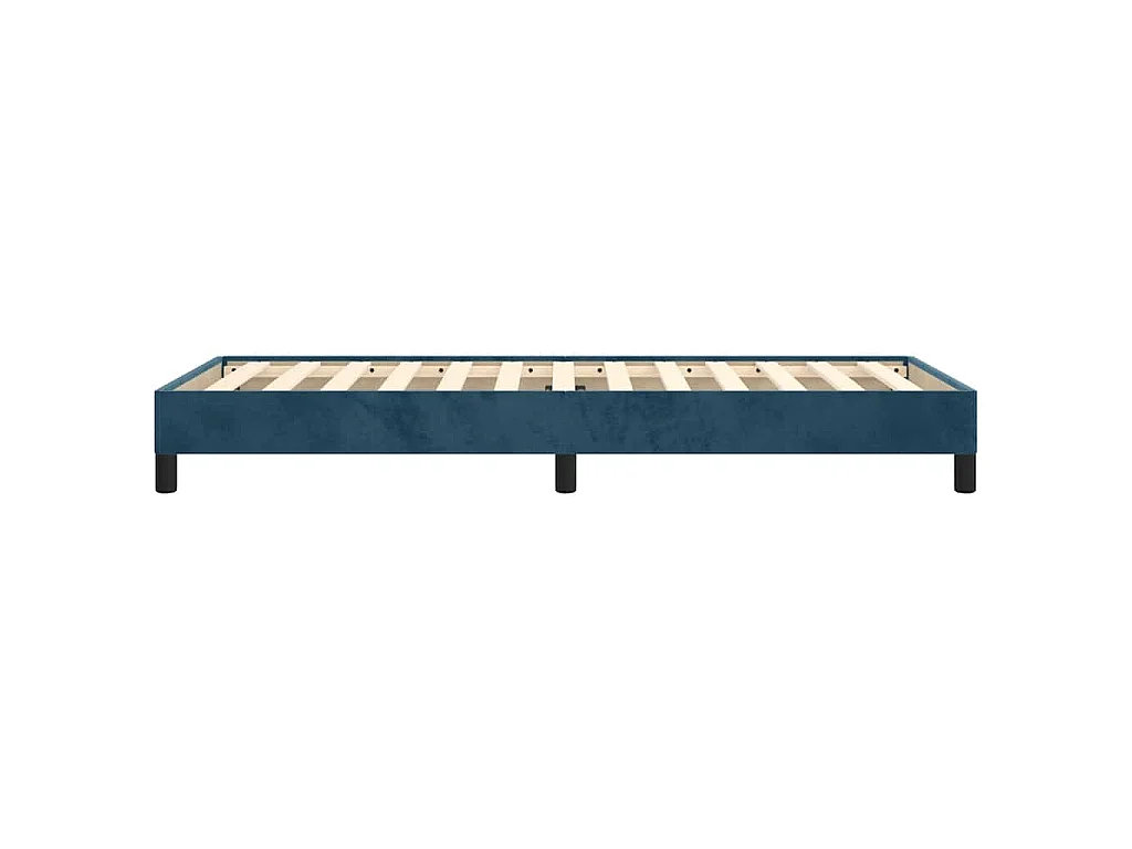 Estrutura de cama sem colchão 90x190 cm veludo azul-escuro